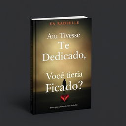 A book cover with the title 'Se Eu Tivesse Te Dedicado, Você teria Ficado?' featuring a melancholic and somber design