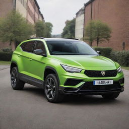 A quirky crossover of Lamborghini's aggressive design and raw power with the practical, family-friendly design of a Skoda.