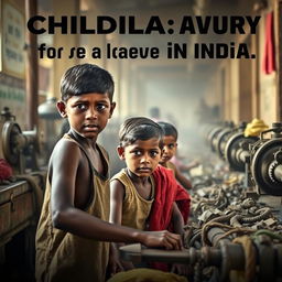 A powerful and thought-provoking image depicting the issue of child labour in India