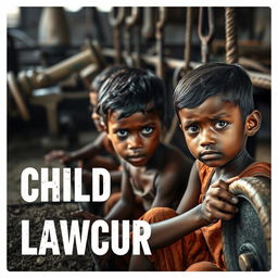 A powerful and thought-provoking image depicting the issue of child labour in India