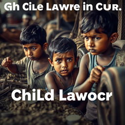 A powerful and thought-provoking image depicting the issue of child labour in India