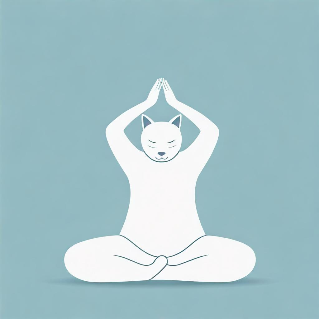 A two-dimensional vector illustration depicting an individual in the cat-cow yoga pose, drawn in minimalist and modern style.