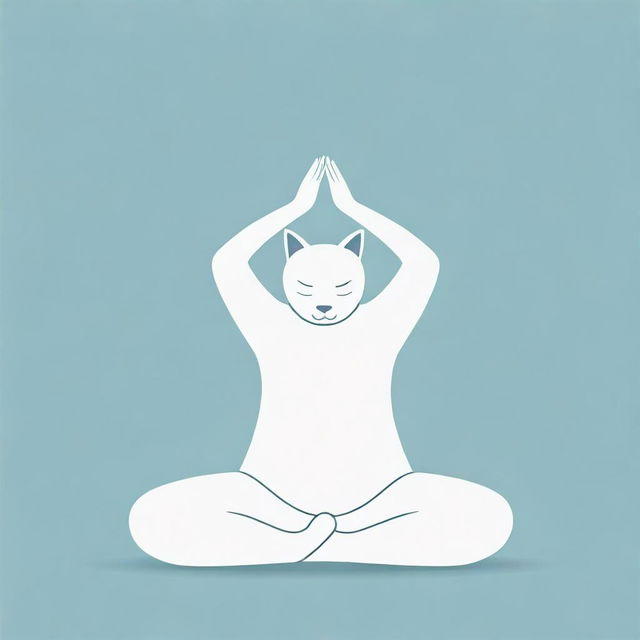 A two-dimensional vector illustration depicting an individual in the cat-cow yoga pose, drawn in minimalist and modern style.