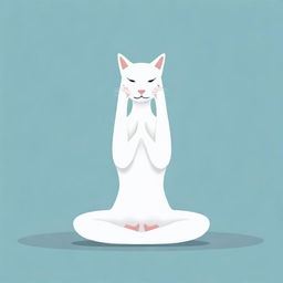 A two-dimensional vector illustration depicting an individual in the cat-cow yoga pose, drawn in minimalist and modern style.