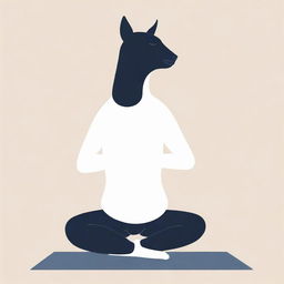 A two-dimensional vector illustration depicting an individual in the cat-cow yoga pose, drawn in minimalist and modern style.