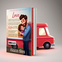 Design an animated book cover for a romance novel titled 'Love On Wheels