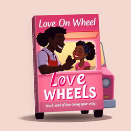 Create an animated image cover for a romance novel titled 'Love On Wheels