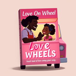 Create an animated image cover for a romance novel titled 'Love On Wheels