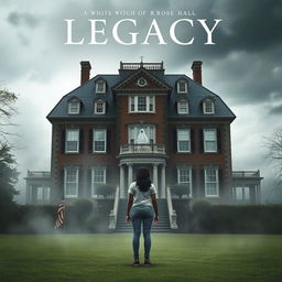 Create a movie poster for a film titled 'Legacy' about the white witch of Rose Hall and The Great House