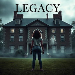 Create a movie poster for a film titled 'Legacy' about the white witch of Rose Hall and The Great House