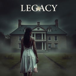 Create a movie poster for a film titled 'Legacy' about the white witch of Rose Hall