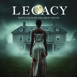 Create a movie poster for a film titled 'Legacy' about the white witch of Rose Hall