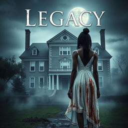 Create a movie poster for a film titled 'Legacy' about the white witch of Rose Hall