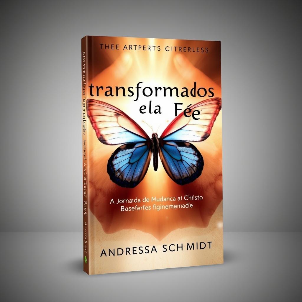 Book cover titled 'Transformados pela Fé: A Jornada de Mudança em Cristo' by Andressa Schmidt