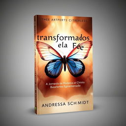 Book cover titled 'Transformados pela Fé: A Jornada de Mudança em Cristo' by Andressa Schmidt