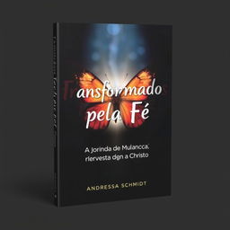 Book cover titled 'Transformados pela Fé: A Jornada de Mudança em Cristo' by Andressa Schmidt