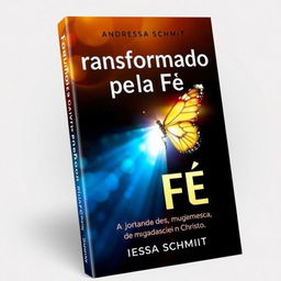 Book cover titled 'Transformados pela Fé: A Jornada de Mudança em Cristo' by Andressa Schmidt