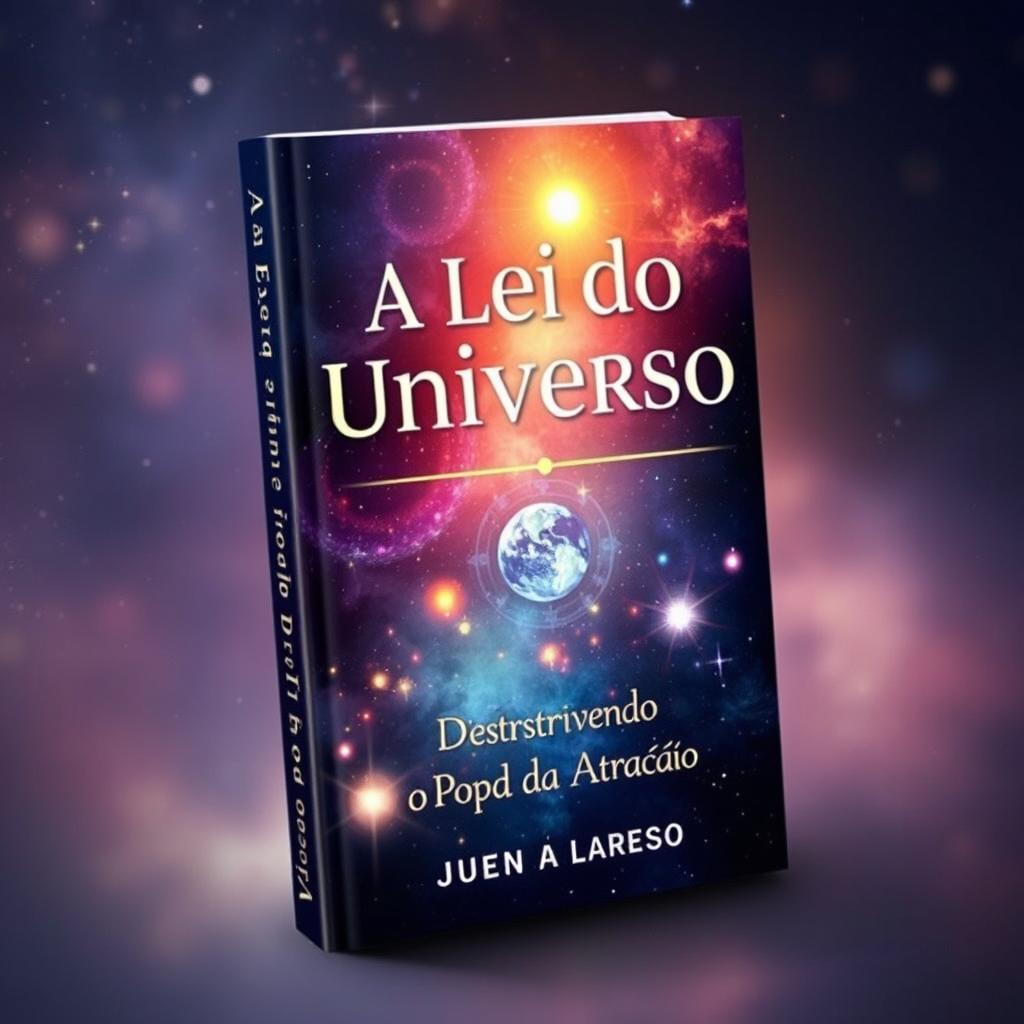 Create a book cover with the title 'A Lei do Universo: Destravando o Poder da Atração'