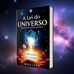 Create a book cover with the title 'A Lei do Universo: Destravando o Poder da Atração'