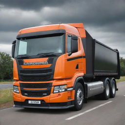 An unusual fusion of Lamborghini's aggressive design and power with the robust, industrial features of a Scania truck.