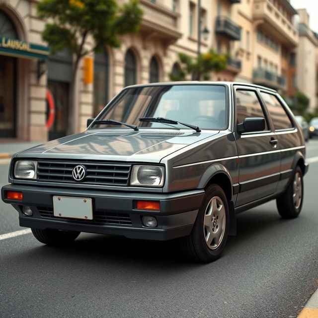 A detailed and realistic image of a Volkswagen Gol G2, a compact car popular in the 1990s