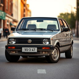 A detailed and realistic image of a Volkswagen Gol G2, a compact car popular in the 1990s