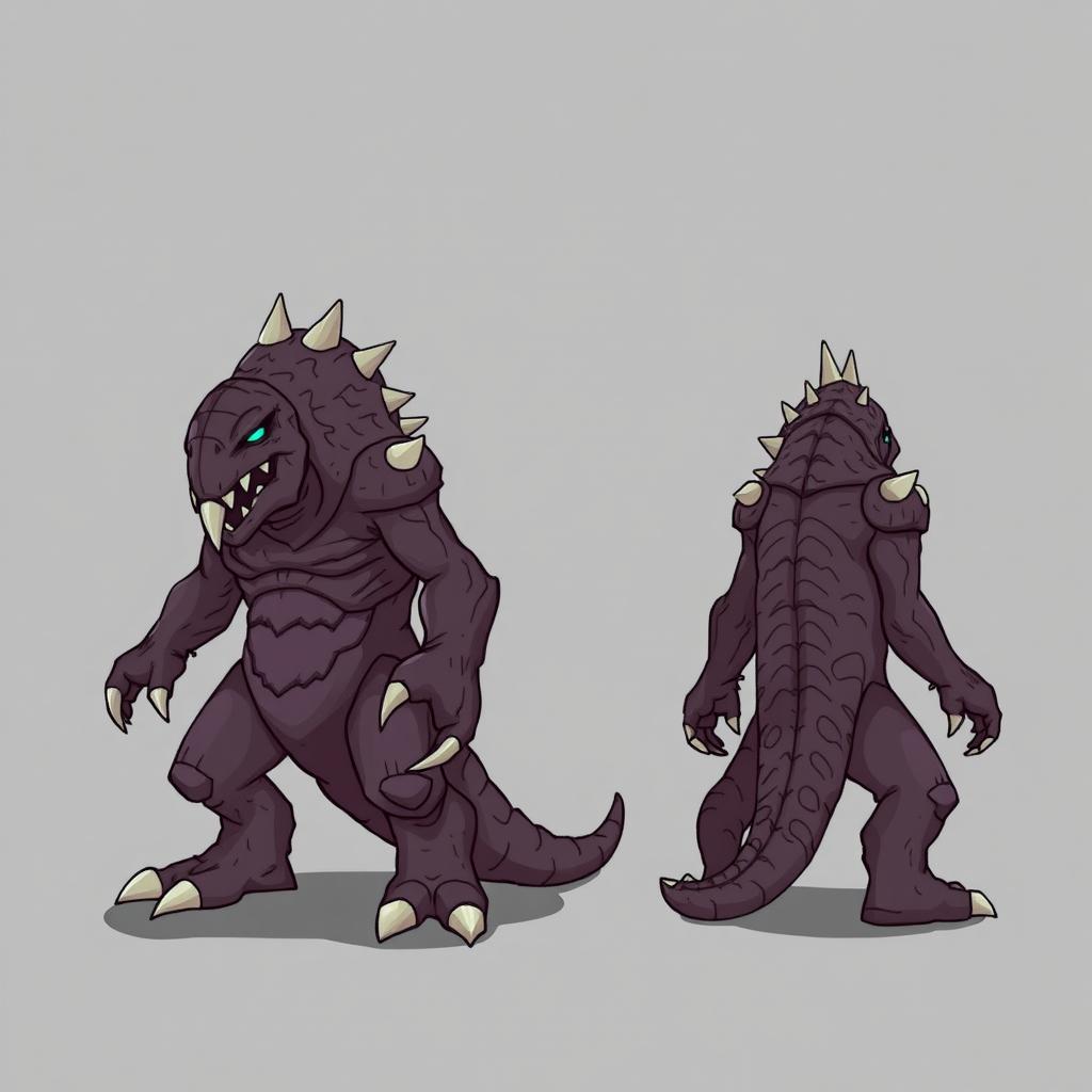 Create concert art of a monster from multiple angles to fully understand its design