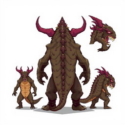 Create concert art of a monster from multiple angles to fully understand its design