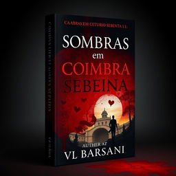 Create a book cover for a romance detective novel set in Coimbra about university student murders