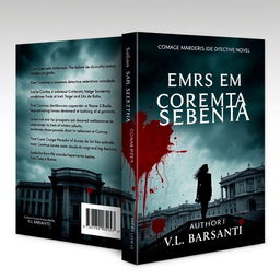 Create a book cover for a romance detective novel set in Coimbra about university student murders