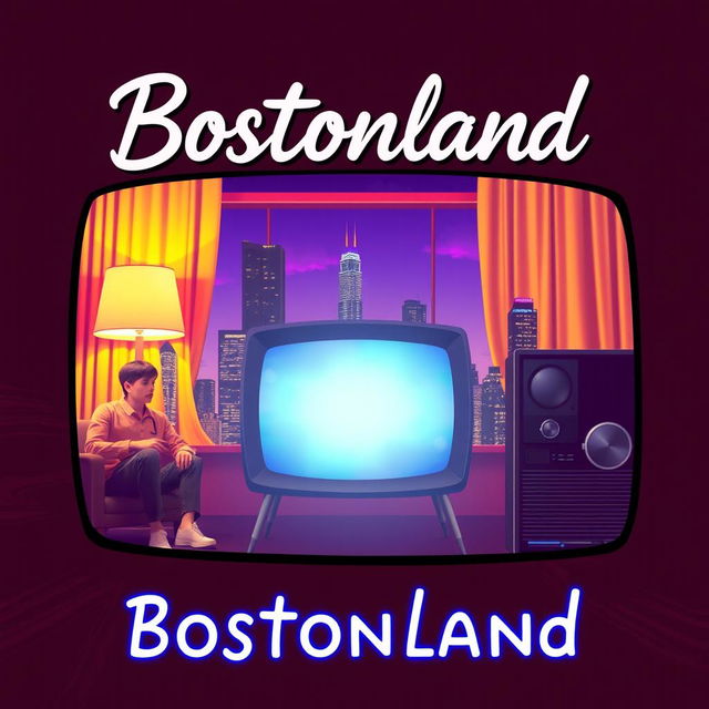 Create a TV show poster for a fictional show called "Bostonland"