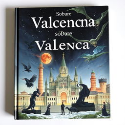 Portada de un libro sobre Valencia con imágenes de brujas, demonios y dragones, todo envuelto en un ambiente de misterio