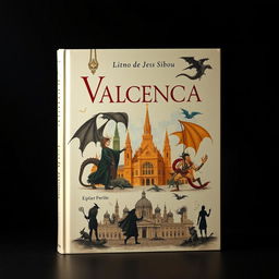 Portada de un libro sobre Valencia con imágenes de brujas, demonios y dragones, todo envuelto en un ambiente de misterio