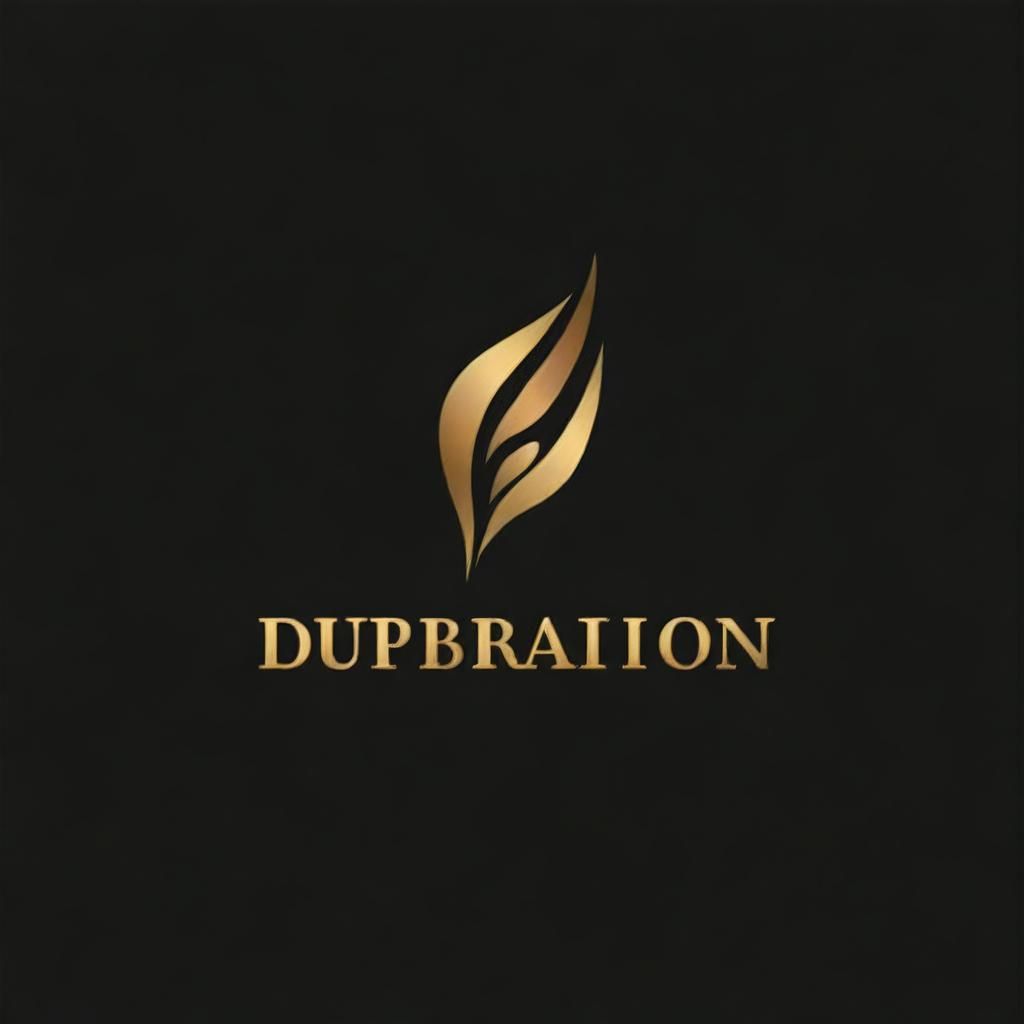 Create a foil logo for DubMation displayed on a black screen