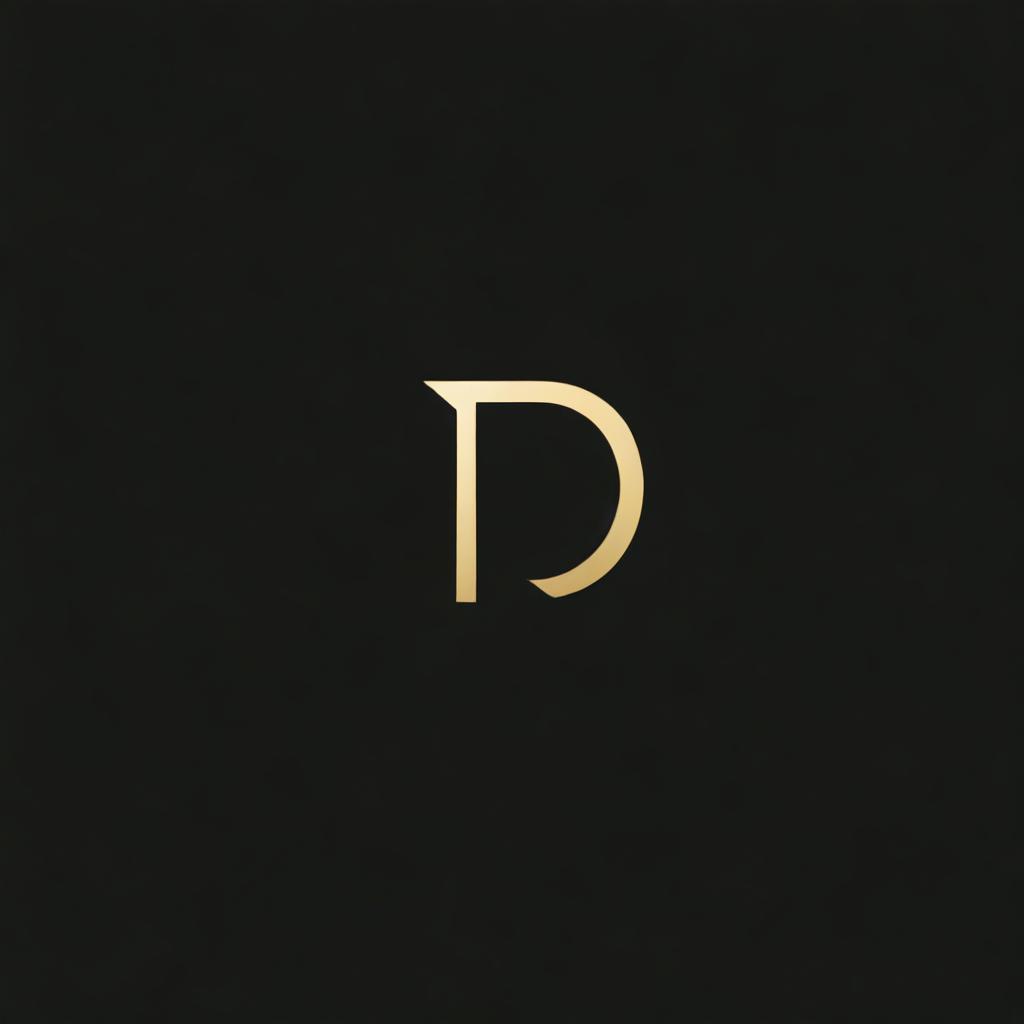 Create a foil logo for the letters 'DA' displayed on a black screen