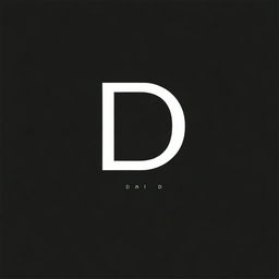 Create a text logo featuring the letters 'DA' displayed on a black screen