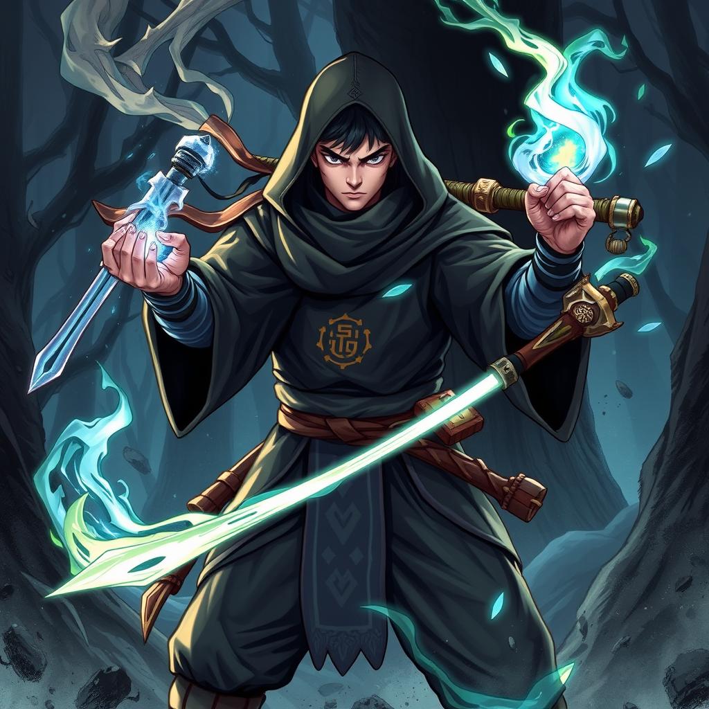 A detailed illustration of a ninja sorcerer