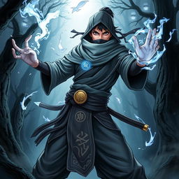 A detailed illustration of a ninja sorcerer