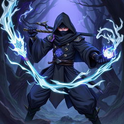 A detailed illustration of a ninja sorcerer