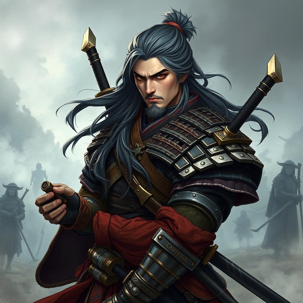 A detailed illustration of a samurai witcher