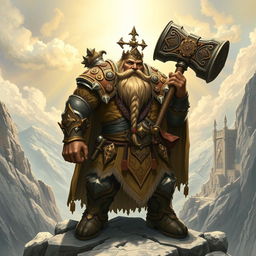 A detailed illustration of a dwarf god