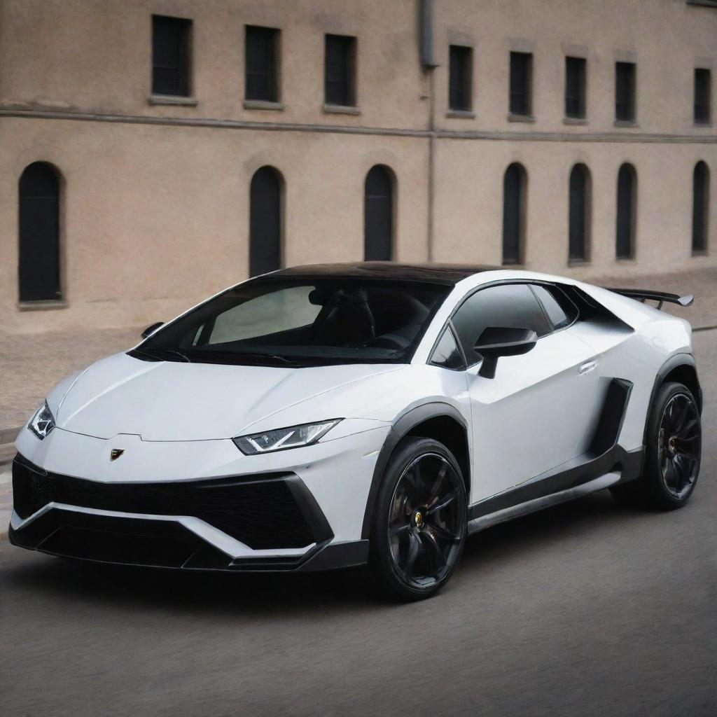 An interesting crossover of a Lamborghini's aggressive, sporty design with the stylish, practical aesthetics of a Peugeot.