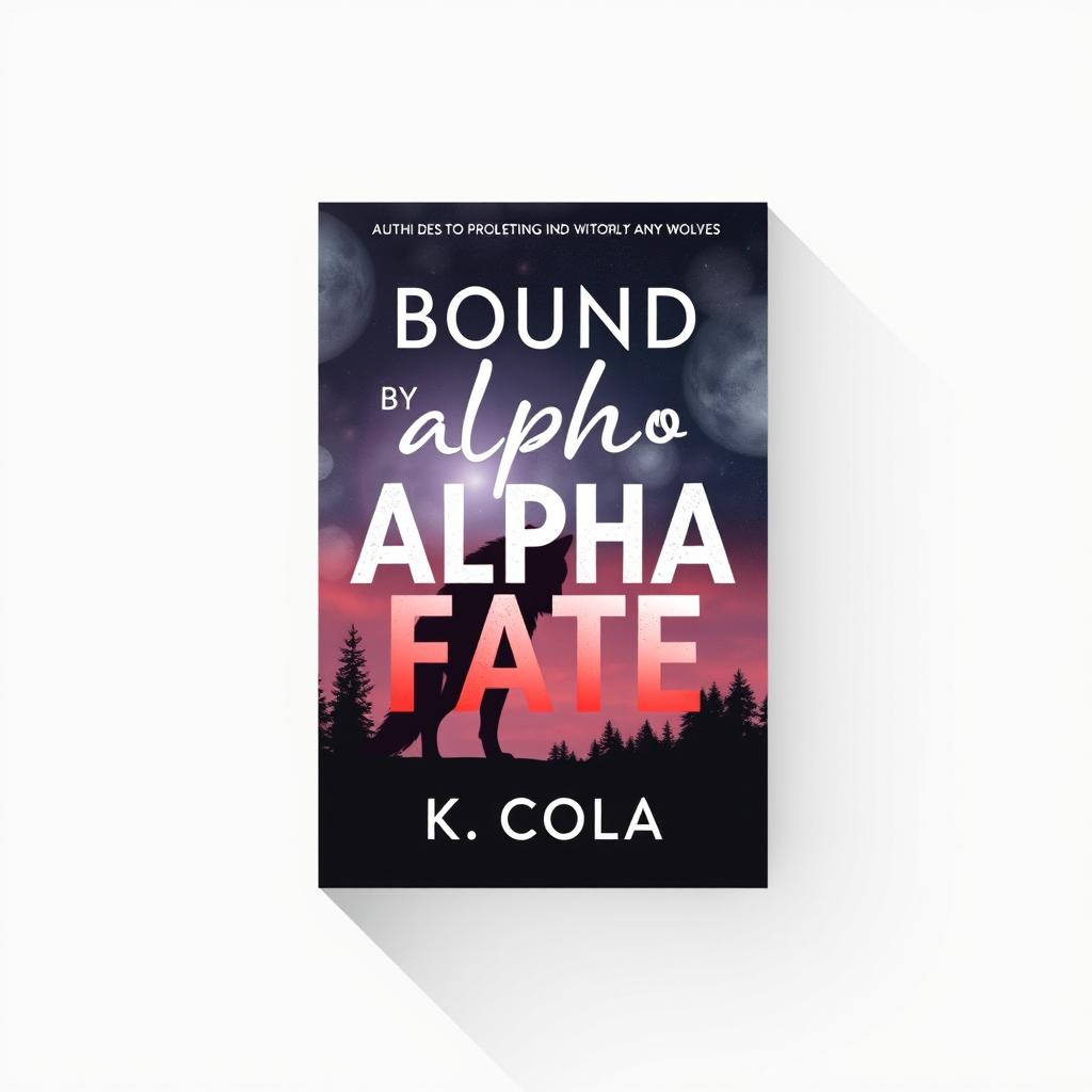 A flat image for a book cover with the title 'Bound by Alpha Fate' and author 'K