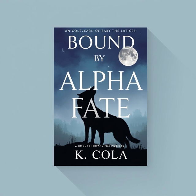 A flat image for a book cover with the title 'Bound by Alpha Fate' and author 'K