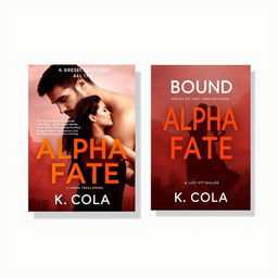 A flat image for a book cover with the title 'Bound by Alpha Fate' and author 'K