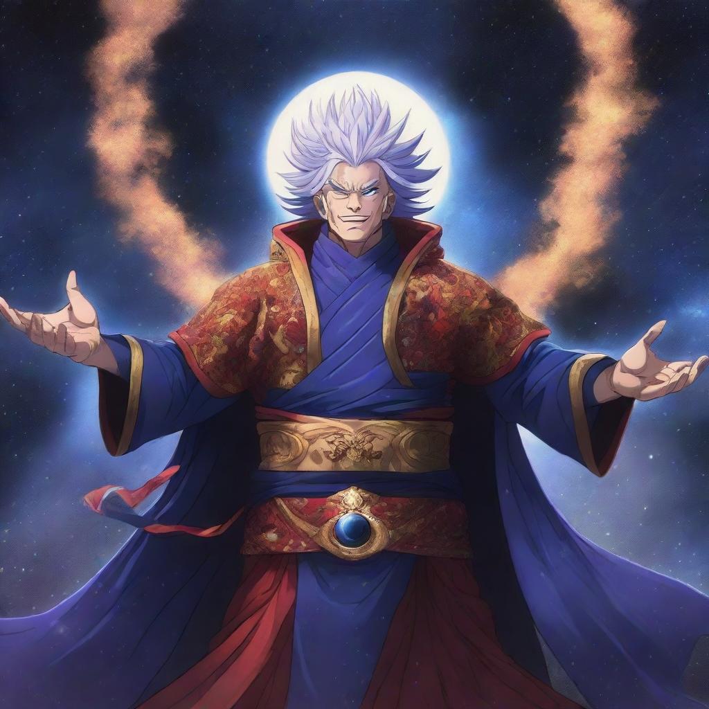 A grand and awe-inspiring illustration featuring Sukuna as the master of the universe