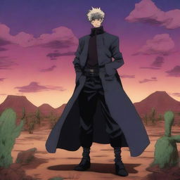 An artistic depiction of Sukuna from Jujutsu Kaisen as a cowboy