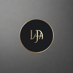 Create a stylish logo design on a black screen background, featuring the name 'DA' in a foil effect