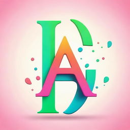 Create a creative image featuring the characters 'D' and 'A' in inspired fonts and vibrant colors