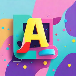 Create a creative image featuring the characters 'DA' in inspired fonts and vibrant colors